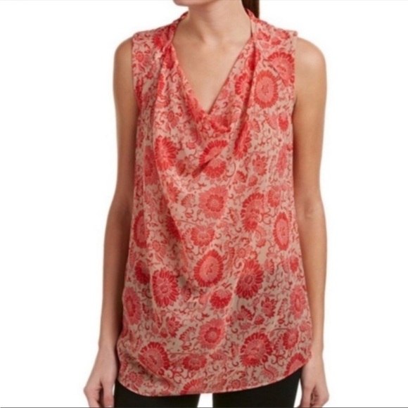 Cabi Vita Sleeveless Pink Tan Sheer Top Size Medium - Picture 2 of 10